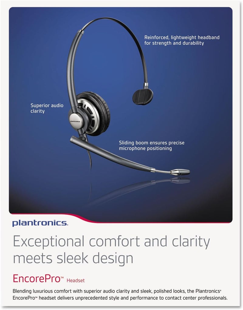 plantronics EncorePro HW710 Monaural Wired Headset with Noise Cancelling (800 Hz) - Image 2