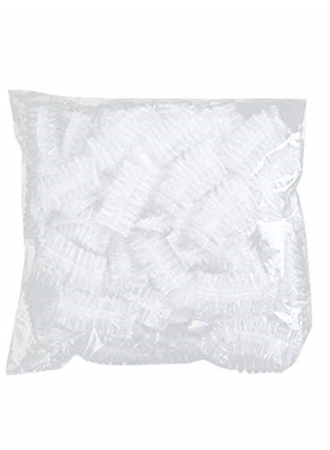 100PCS Ear Protector Caps Disposable Elastic Clear Shower Water Ear Covers Large For Hair Dye, Shower, Bathing Ear Cover Caps,Spa Home Use Hotel and Hair Salon