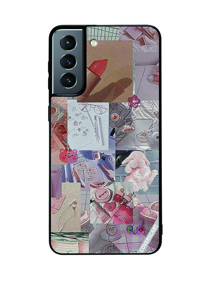 COVERSCART غطاء حماية لجهاز سامسونج جالاكسي S21 5G بتصميم كولاج متعدد الألوان