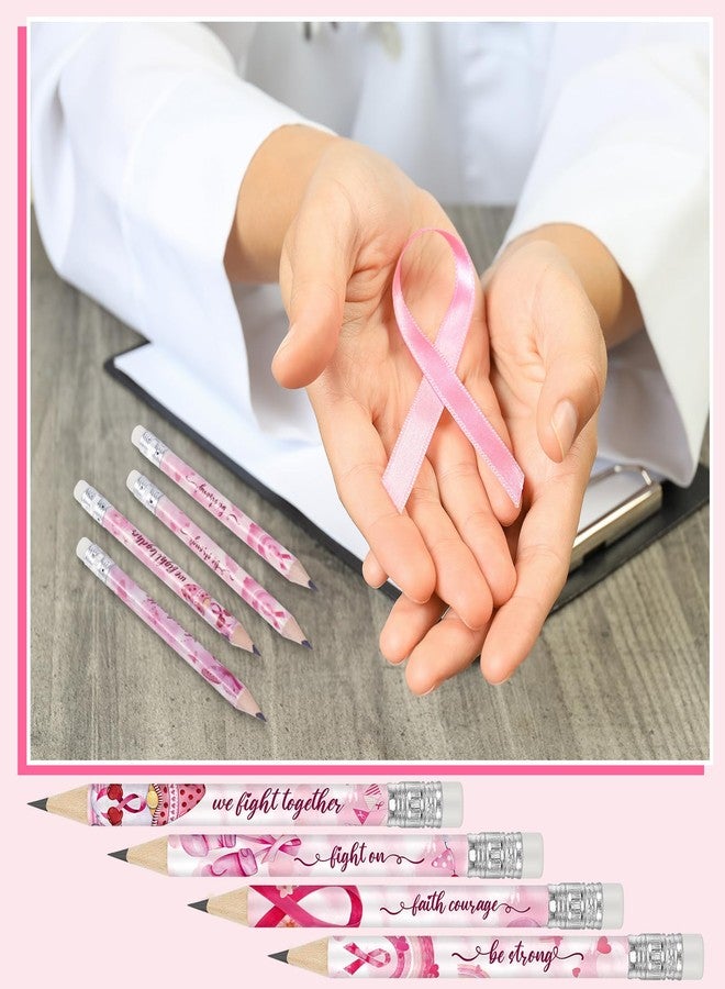 Tinlade 60 Pcs Breast Cancer Awareness Pencils with Erasers Wood Cased Pink Ribbon Pencils Bulk Breast Cancer Awareness Bulk Items for Women Gift Party Favors Office Supplies - Image 5