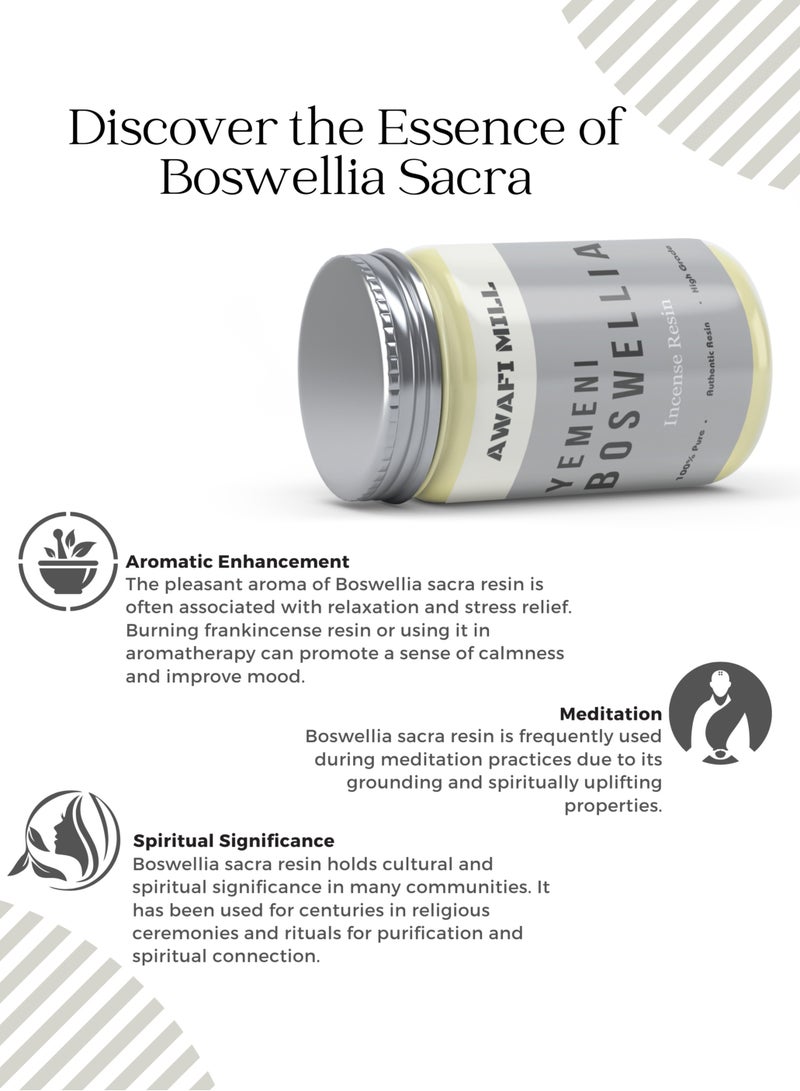 Awafi Mill Awafi Mill Frankincense Royal Incense Resin | Premium Boswellia Sacra from Yemen | Aromatic Yellow Resin - Image 3