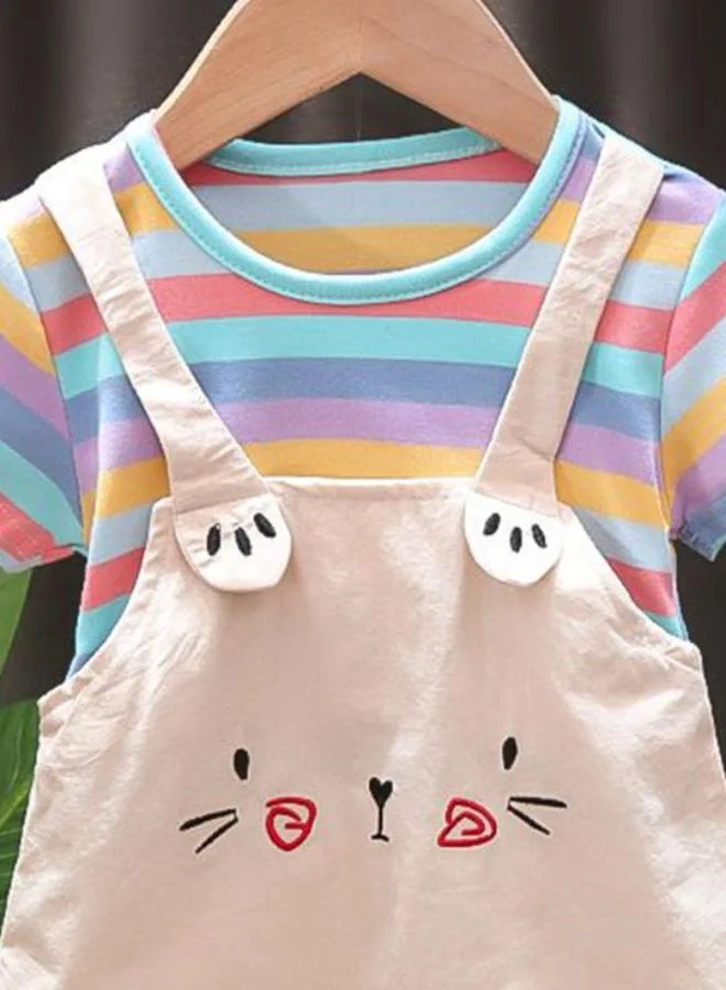 YUNIQEE Striped Tee Overall Dress
