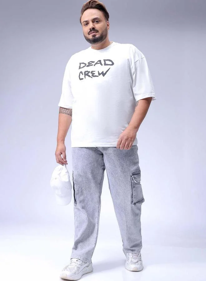 Take Two Grey Plus Size Men Relaxed Fit Cargo Jeans By HardSoda for Men | Best Price UAE