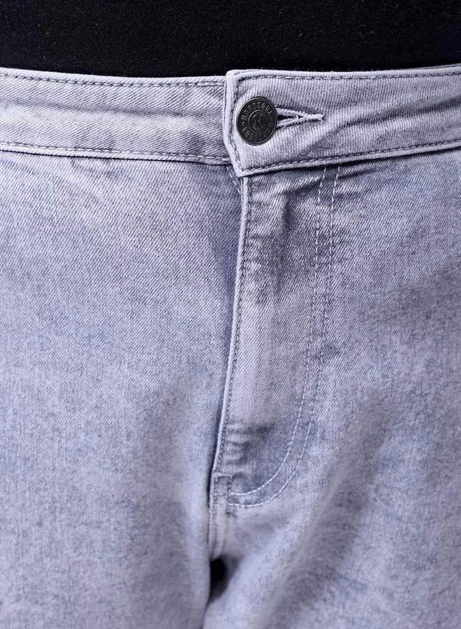 Take Two Grey Plus Size Men Relaxed Fit Cargo Jeans By HardSoda for Men | Best Price UAE