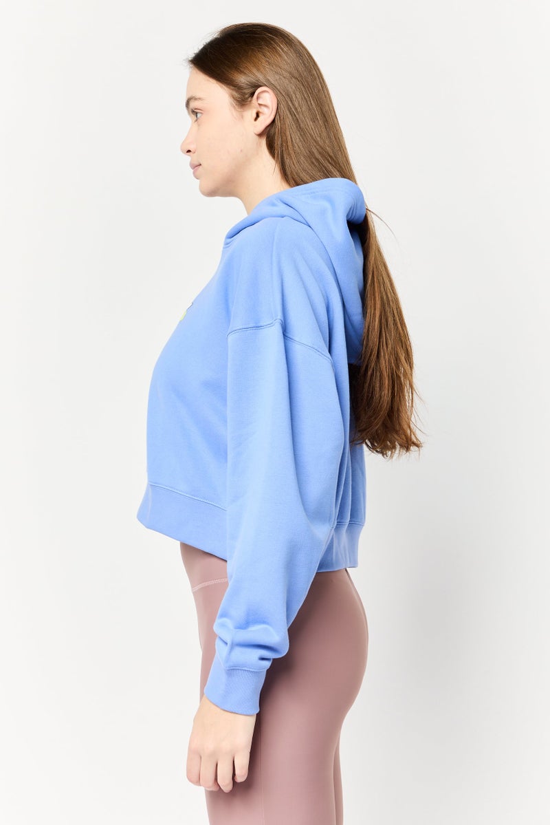 adidas Originals Women Sportswear Fit Long Sleeve Outdoor Hoodie, Blue  - Image 4
