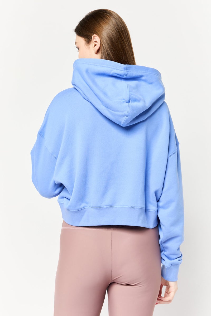 adidas Originals Women Sportswear Fit Long Sleeve Outdoor Hoodie, Blue  - Image 3