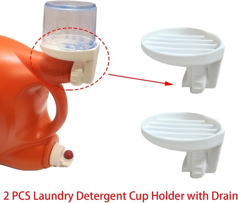 spansee 2 Sets Laundry Detergent Dispenser Cup Holder, Laundry Detergent Cup Holder with Drain, Holder Compatible with Tide, Arm Hammer, Xtra, All, Purex, Persil - Image 3