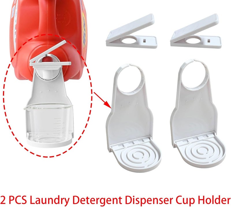 spansee 2 Sets Laundry Detergent Dispenser Cup Holder, Laundry Detergent Cup Holder with Drain, Holder Compatible with Tide, Arm Hammer, Xtra, All, Purex, Persil - Image 2