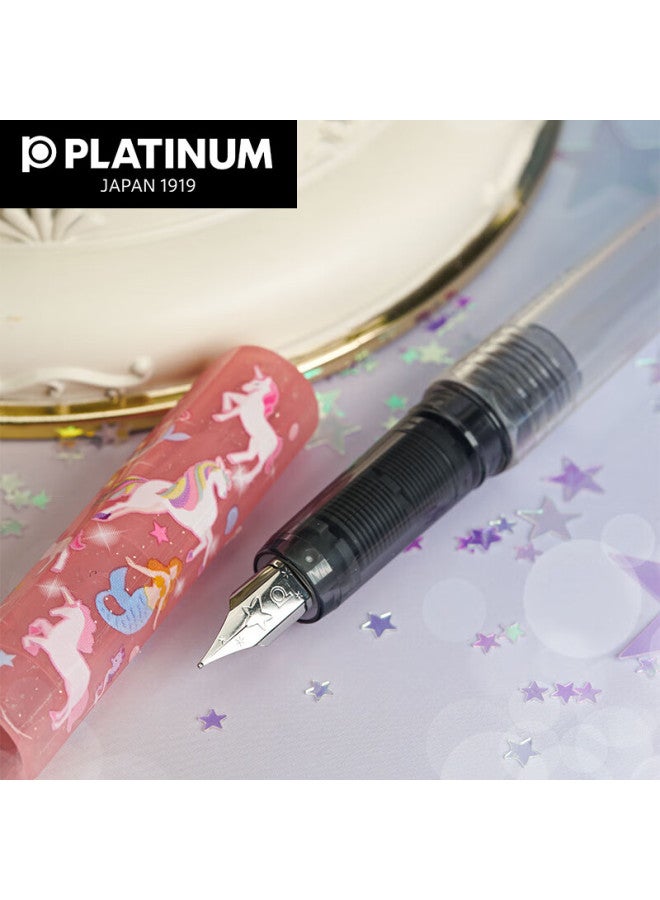 Platinum Back-to Season] Fountain Pen Gift For Elementary School Students, New Little Meteor Pq-200un Unicorn Limited Edition, Beginner's Handwriting Practice Pen With F Nib, Monet Garden - Image 3
