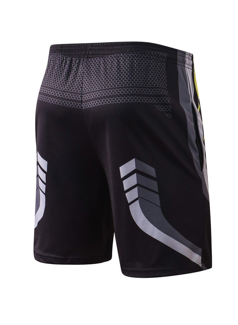 YEL PRO Men Quick Dry Breathable Elastic Shorts Black - Image 2