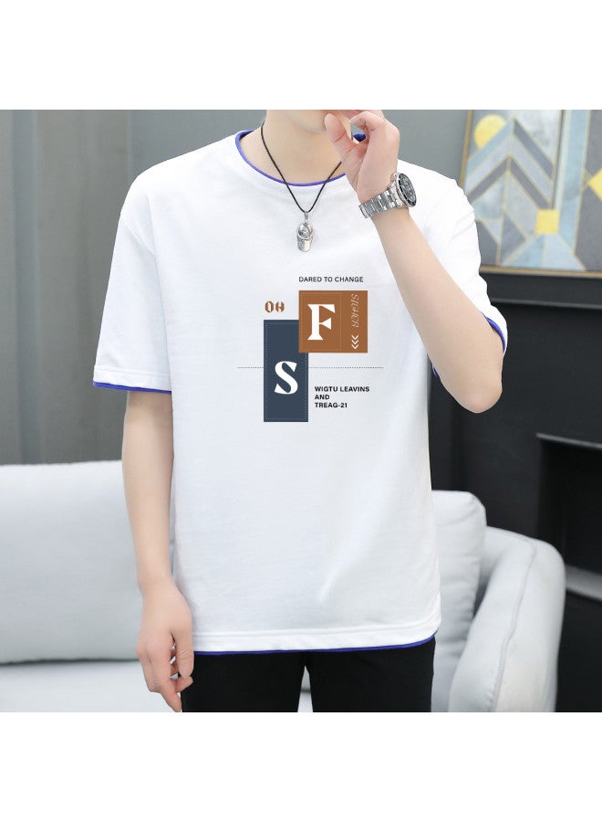 FOLUNSI Two-in-one T-shirt Men's Summer Casual Short Sleeve Tee Breathable Comfortable Top With Half Sleeves - Image 3