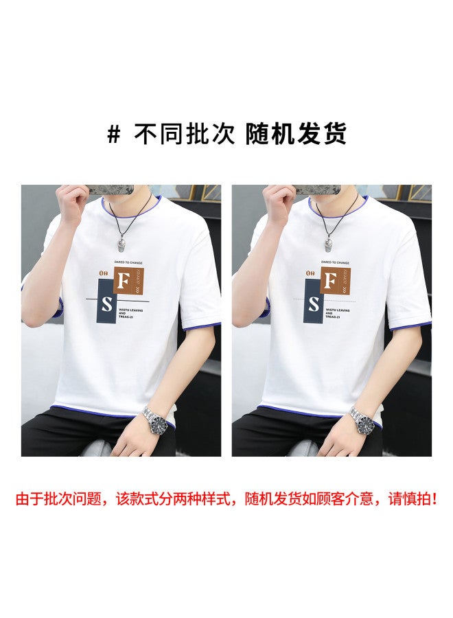 FOLUNSI Two-in-one T-shirt Men's Summer Casual Short Sleeve Tee Breathable Comfortable Top With Half Sleeves - Image 4