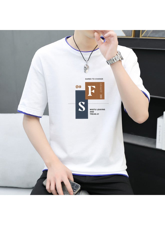 FOLUNSI Two-in-one T-shirt Men's Summer Casual Short Sleeve Tee Breathable Comfortable Top With Half Sleeves - Image 5