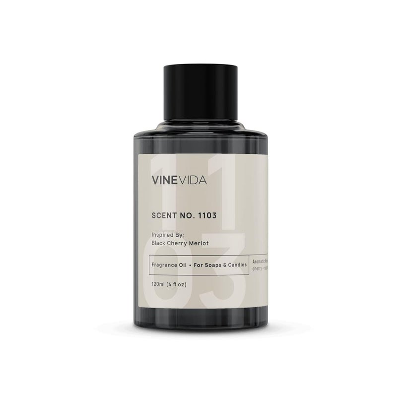 VINEVIDA; Black Cherry Merlot Fragrance Oil for Candle Making & Soap Making, Perfume Oils, Soy Wax Scents, Bath Bombs, Kitchen, Lotion Car Freshies, Diffuser, Room Spray, Laundry 4 Fl Oz (Pack of 1) - Image 1