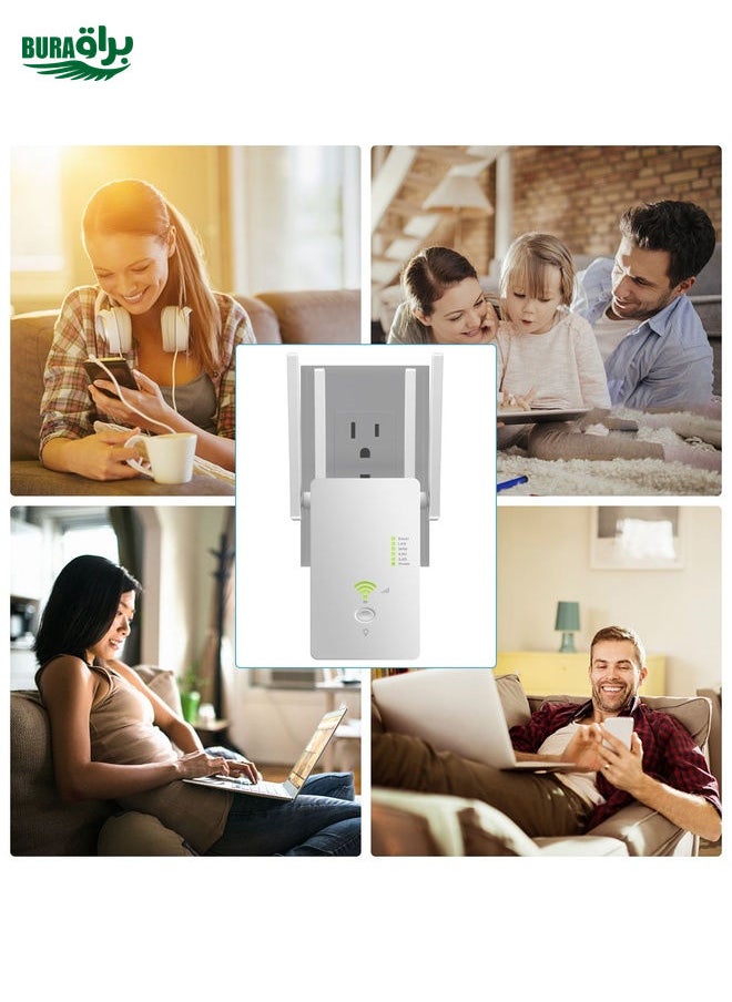 BURAQ U6 5Ghz Wireless WiFi Repeater 1200Mbps Router Wifi Booster 2.4G Long Range Extender(EU Plug)  - Image 4