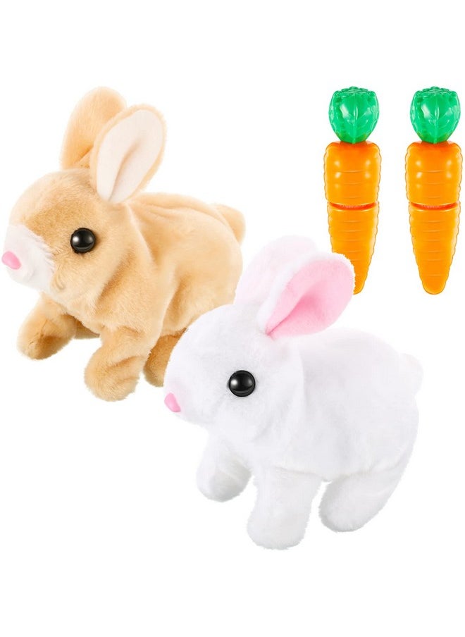 Civaner - 2 Pcs Interactive Rabbit Toys Plush Stuffed Walking Bunny Toy With Sounds And Movements Hopping Robotic Toys Easter Gift Present (Rabbit Style) - Image 1