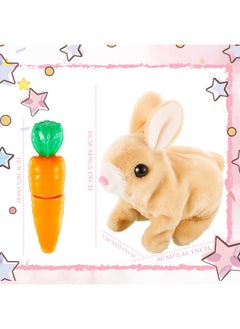 Civaner 2 Pcs Interactive Rabbit Toys Plush Stuffed Walking Bunny Toy With Sounds And Movements Hopping Robotic Toys Easter Gift Present (Rabbit Style)  - Image 2