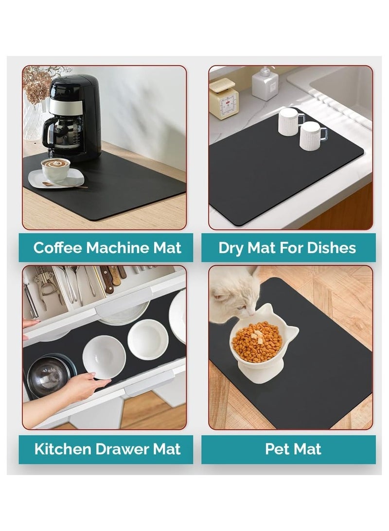 Black Dish Drying Mat – Super Absorbent Counter Protector (45x36 cm)  - Image 2