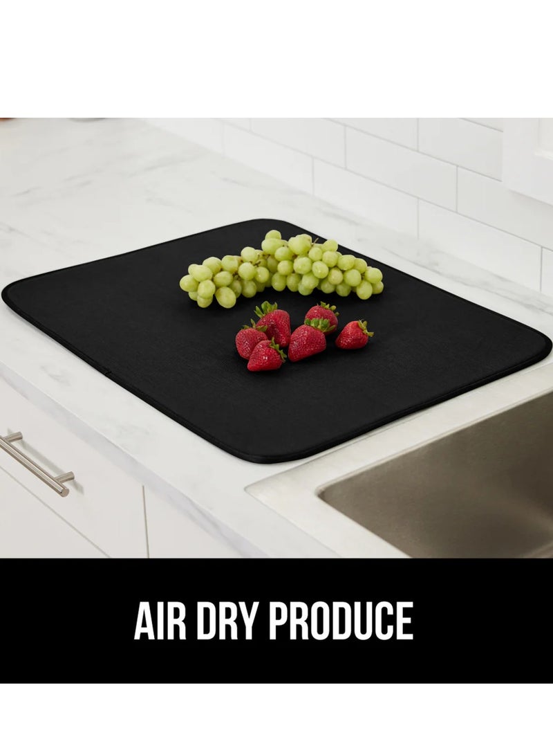 Black Dish Drying Mat – Super Absorbent Counter Protector (45x36 cm)  - Image 4