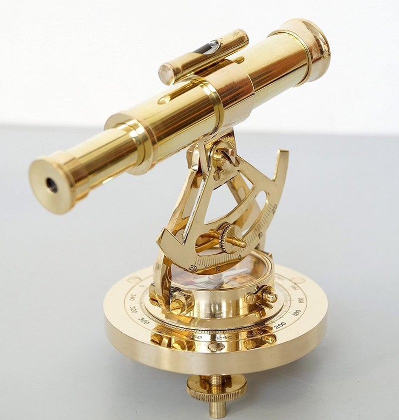 APAX APAX Premium Brass Nautical Alidade Telescope with Compass Survey Instruments Antique Maritime Navigation Tool Precision for Collectors and Adventurers Golden  - Image 2