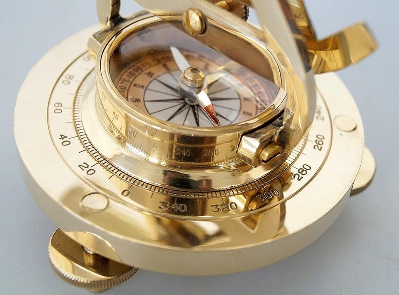 APAX APAX Premium Brass Nautical Alidade Telescope with Compass Survey Instruments Antique Maritime Navigation Tool Precision for Collectors and Adventurers Golden  - Image 3