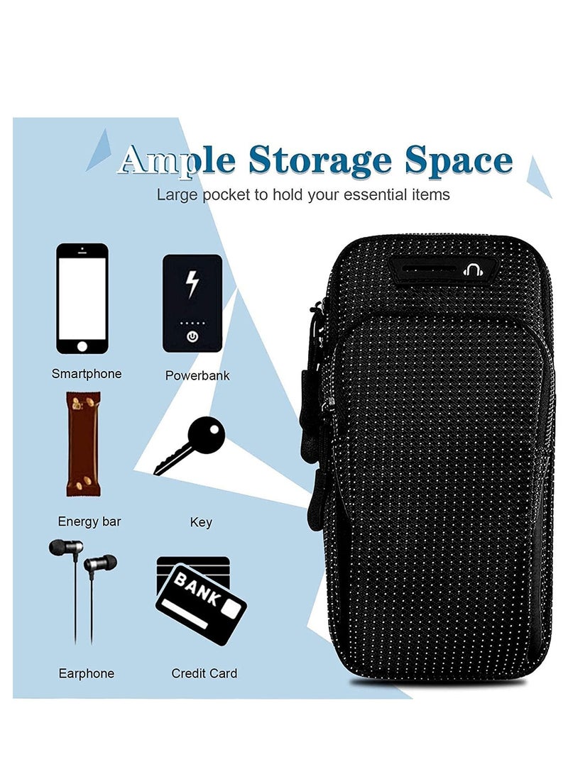 SOLARAE Armband for Running Workout for iPhone 12 11 Pro Max Xs Xr X 8 7 6s 6 Plus Cell Phone Holder, for Samsung Galaxy Note S10 S9, Waterproof Phone Pouch for Running iPhone Armband Men Women - Image 5