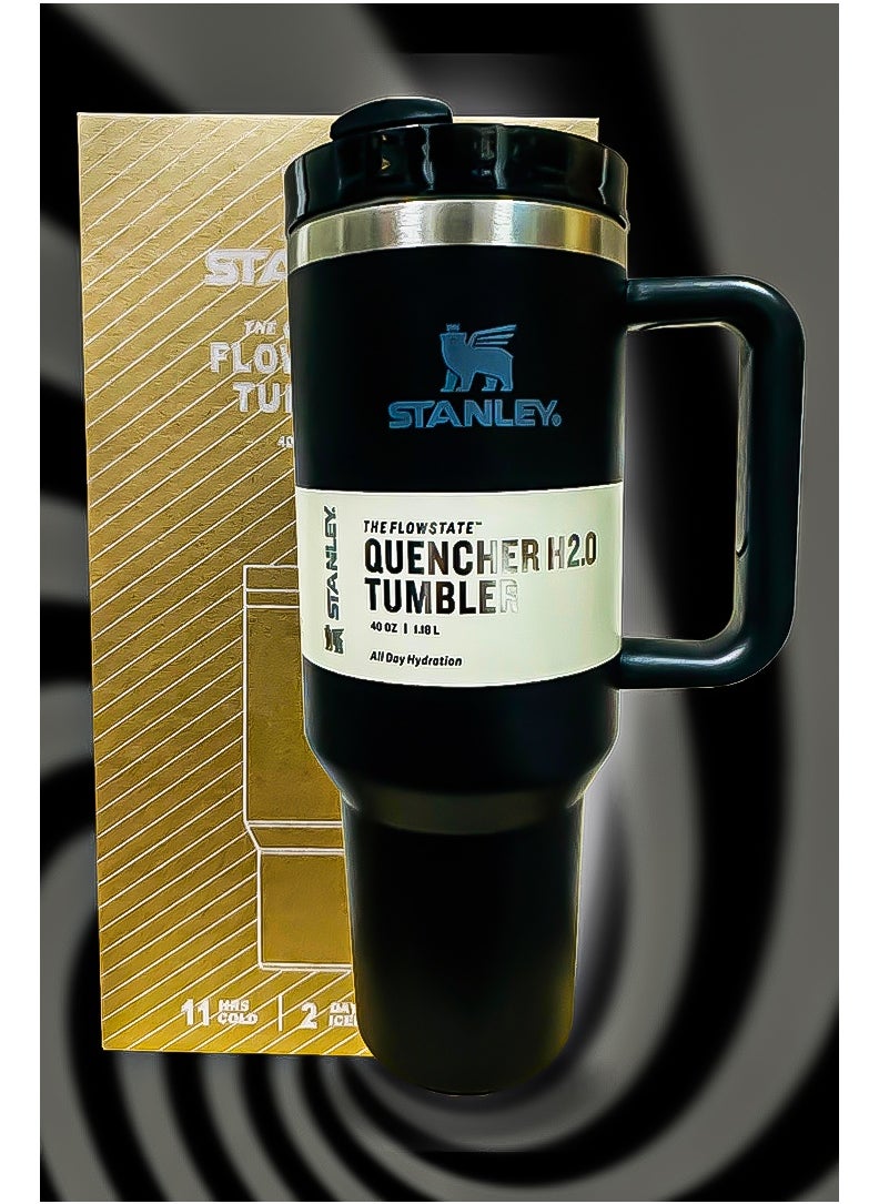 Stanley 40oz Tumbler – Limited Edition Stainless Steel Reusable Travel Mug with Straw | Leak-Resistant FlowState™ 3-Position Lid | BPA-Free & Eco-Friendly | Double-Wall Vacuum Insulated for Hot & Cold Drinks Up to 24 Hours | Ergonomic Handle | Dishwasher Safe | Fits Most Car Cup Holders
