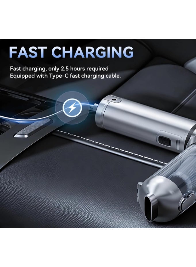 GOGOGO Car Vacuum Cleaner High Power 20000Pa – Cordless Handheld Mini Vacuum & Air Duster for Car Detailing, 3-Speed Brushless Motor, 6000mAh Battery (Purple - Fast Charging Edition) - Image 5