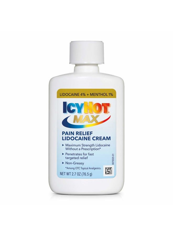 Icy Hot Max Strength Pain Relief Cream with Lidocaine Plus Menthol, 2.7 Ounces - Image 3