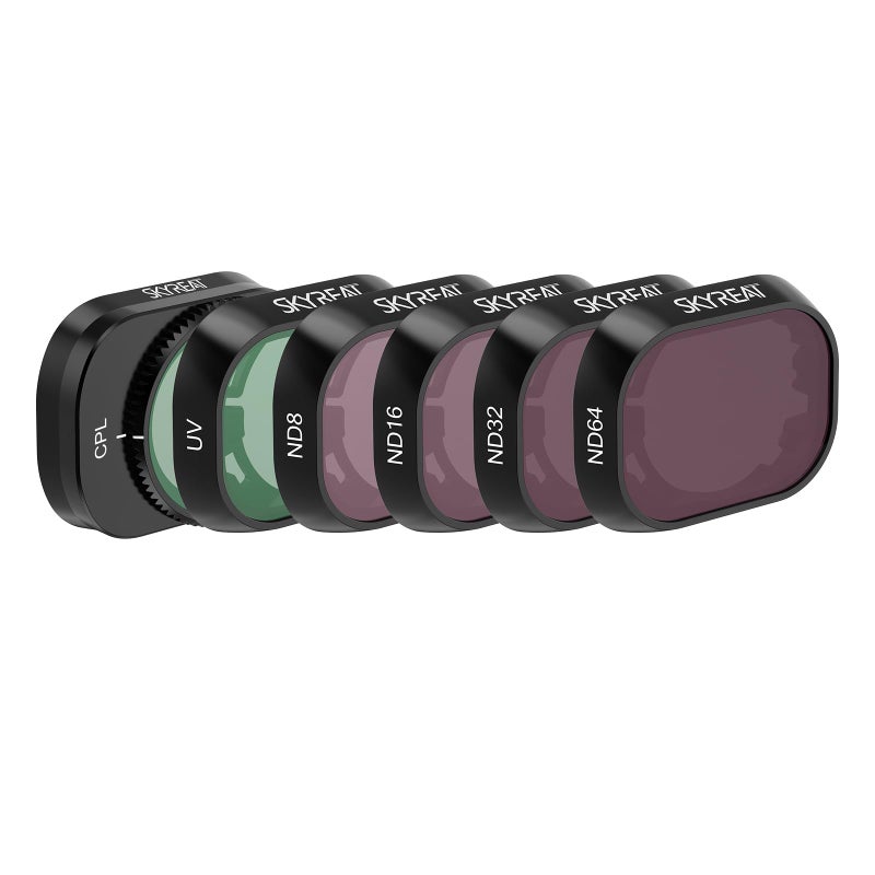 SKYREAT ND Filters Set for DJI Mini 4 Pro Accessories,6 Pack-(CPL, UV,ND8, ND16, ND32, ND64) - Image 1