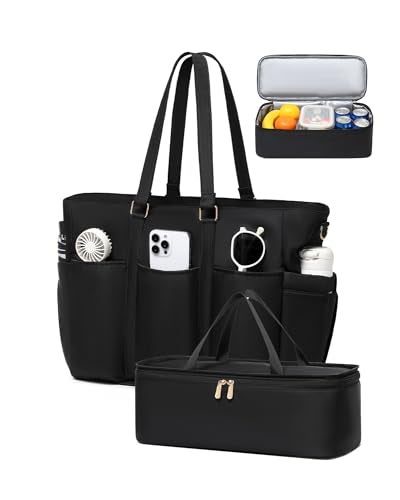 BAVERGE Lunch Tote Bag with Detachable Cooler, Waterproof Women Laptop Bag for Teacher Nurse Work Daily Travel Picnic Use - Image 1