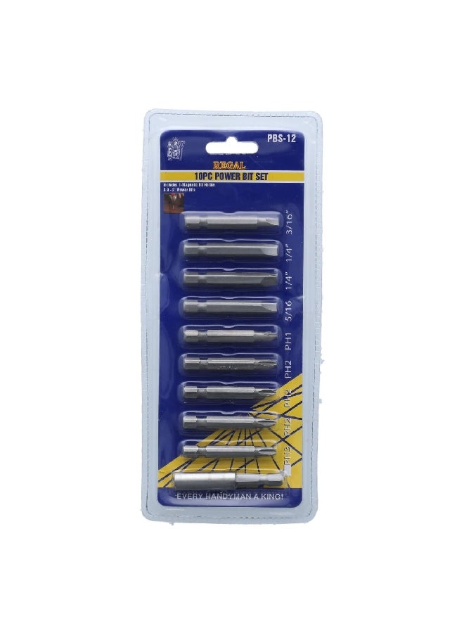 ريجال تولز مجموعة لقم متينة بجودة عالية مجموعة لقم أدوات 10 قطعة 18.8 x 1.8 x 10.8 سم PBS-12