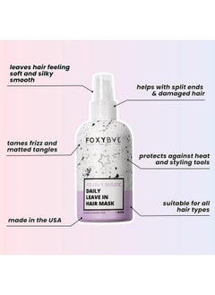 FoxyBae Hair Mask For Dry Damaged Hair And Growth Overnight Hair Mask Treatment With Biotin & Shea Moisture 12In1 Magic Dry Hair Mask & Hydrating Leave In Conditioner Spray 8 Oz  - Image 2