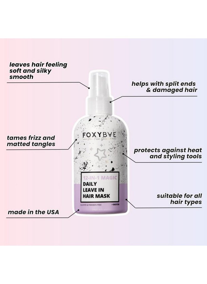 FoxyBae - Hair Mask For Dry Damaged Hair And Growth Overnight Hair Mask Treatment With Biotin & Shea Moisture 12In1 Magic Dry Hair Mask & Hydrating Leave In Conditioner Spray 8 Oz - Image 1