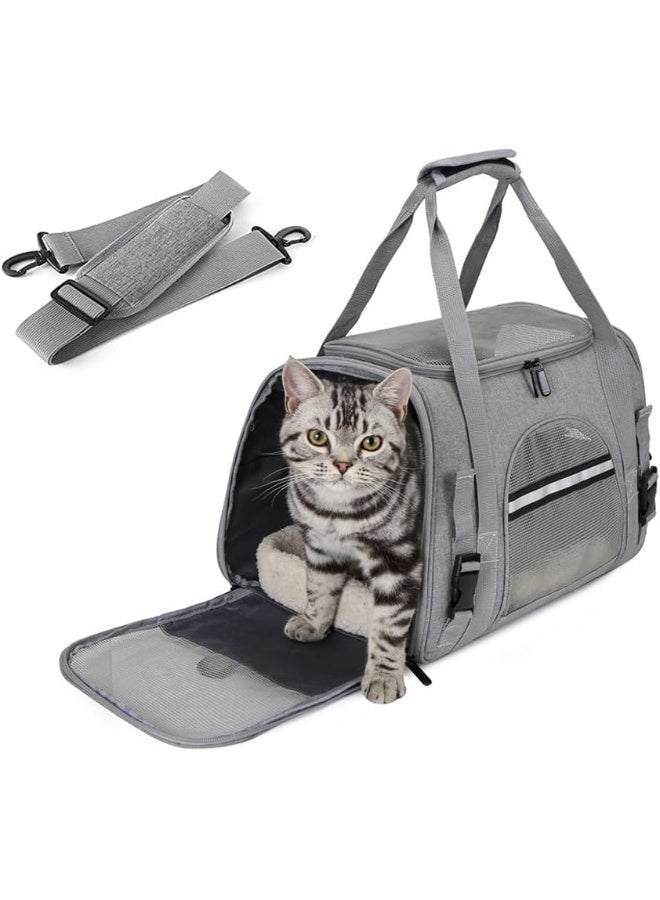 NeoStyle Cat Carrier, Premium Pet Carrier Soft Sided with Fleece Pad for Cat and Small Dogs, Portable Cozy Travel Pet Bag, Car Seat Safe Carrier - Image 1