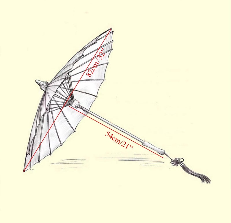 Bestage 33" Handmade Oiled Parasol Bamboo Silk Umbrella Chinese Japanese Art Classical Dance Umbrella Plum Blossom for Wedding Parties Photography Costumes Cosplay Decoration and Other Events - Image 3