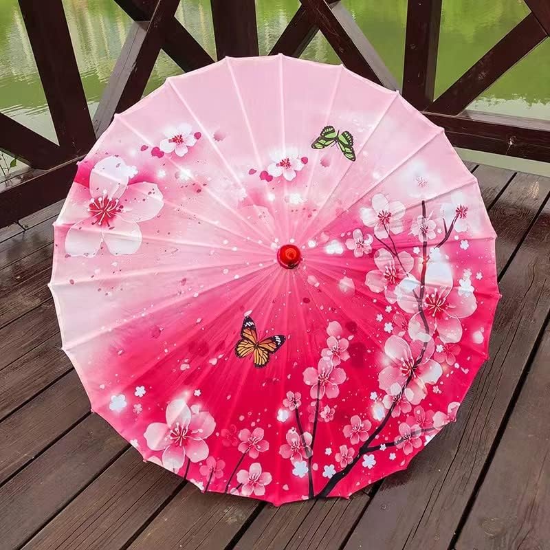Bestage 33" Handmade Oiled Parasol Bamboo Silk Umbrella Chinese Japanese Art Classical Dance Umbrella Plum Blossom for Wedding Parties Photography Costumes Cosplay Decoration and Other Events - Image 2