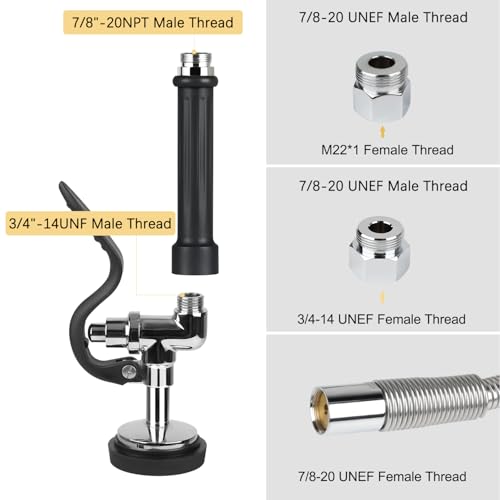 TNROTED 45 StainlessSteel Pre Rinse Hose with Sprayer Valve Spring 142 GPM Commercial Sink Sprayer Hose with Nozzle Head Replacement Kit for Commercial Restaurant Kitchen Faucet - Image 3
