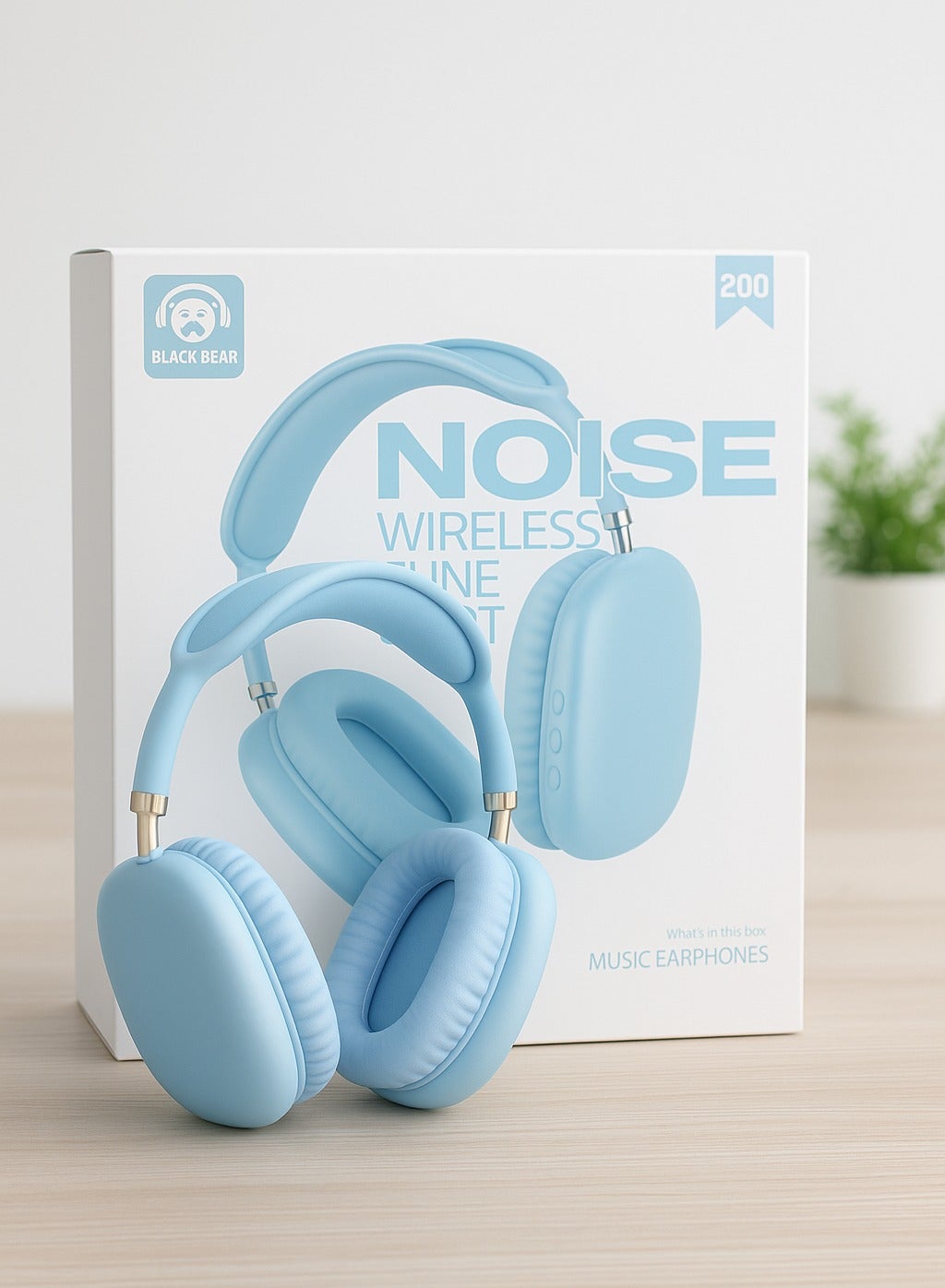 Wireless Bluetooth Over-Ear Headphones – Foldable Design, Built-in Noise Reduction Microphone & 20Hrs Playtime – Lightweight & Comfortable – Compatible with Android/iOS - Colours (Random)