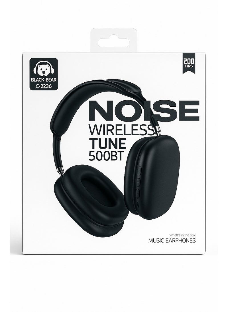 Black Bear Wireless Bluetooth Over-Ear Headphones – Foldable Design, Built-in Noise Reduction Microphone & 20Hrs Playtime – Lightweight & Comfortable – Compatible with Android/iOS - Colours (Random) - Image 3