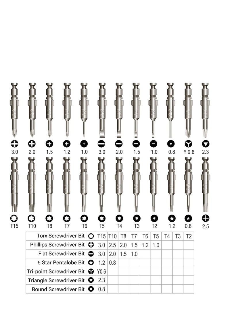 SYOSI 24 in 1 Precision Screwdriver Set, Mini Glasses Screwdriver Repair Kit Interchangeable Torx Screwdriver Tool Kit for Sunglasses, Glasses, Watch, Game Console, Mobile Phone, iPad  - Image 3