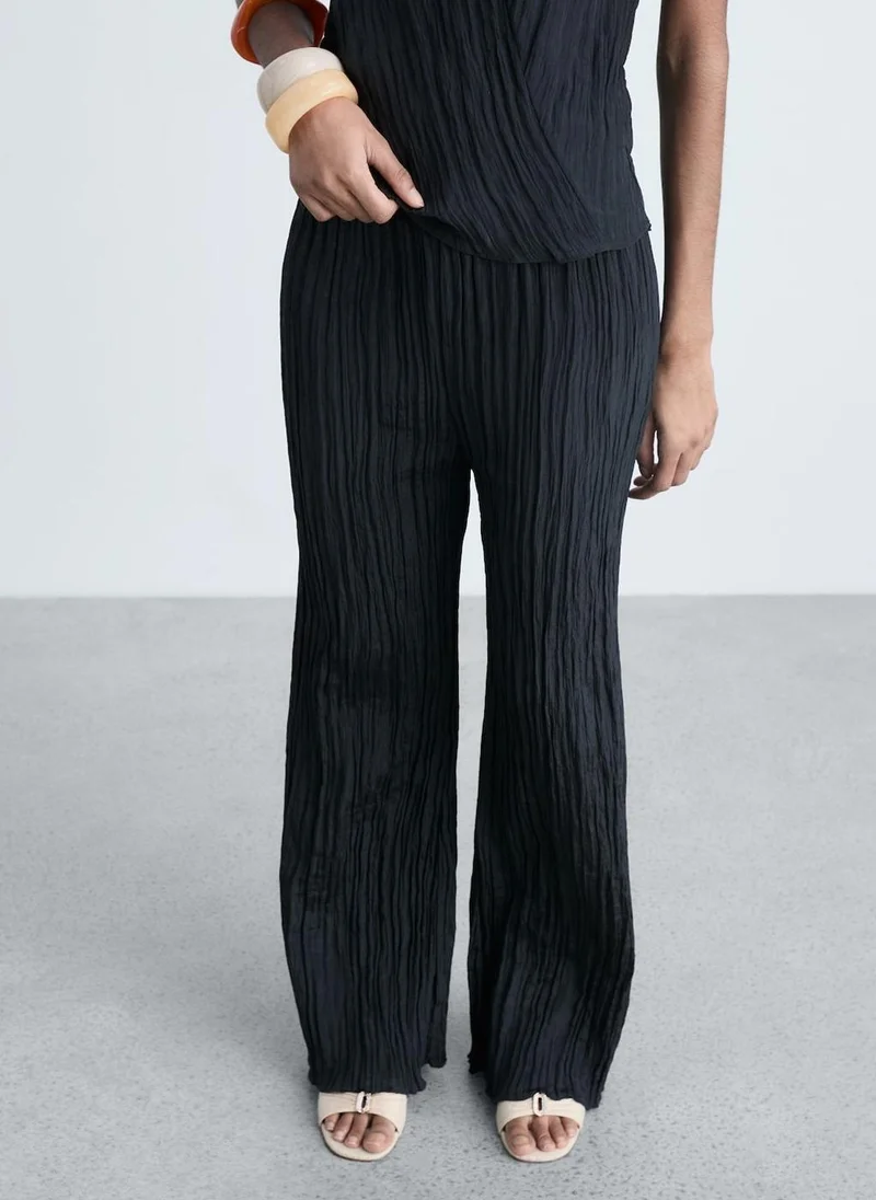 MANGO Pleated Straight Trousers