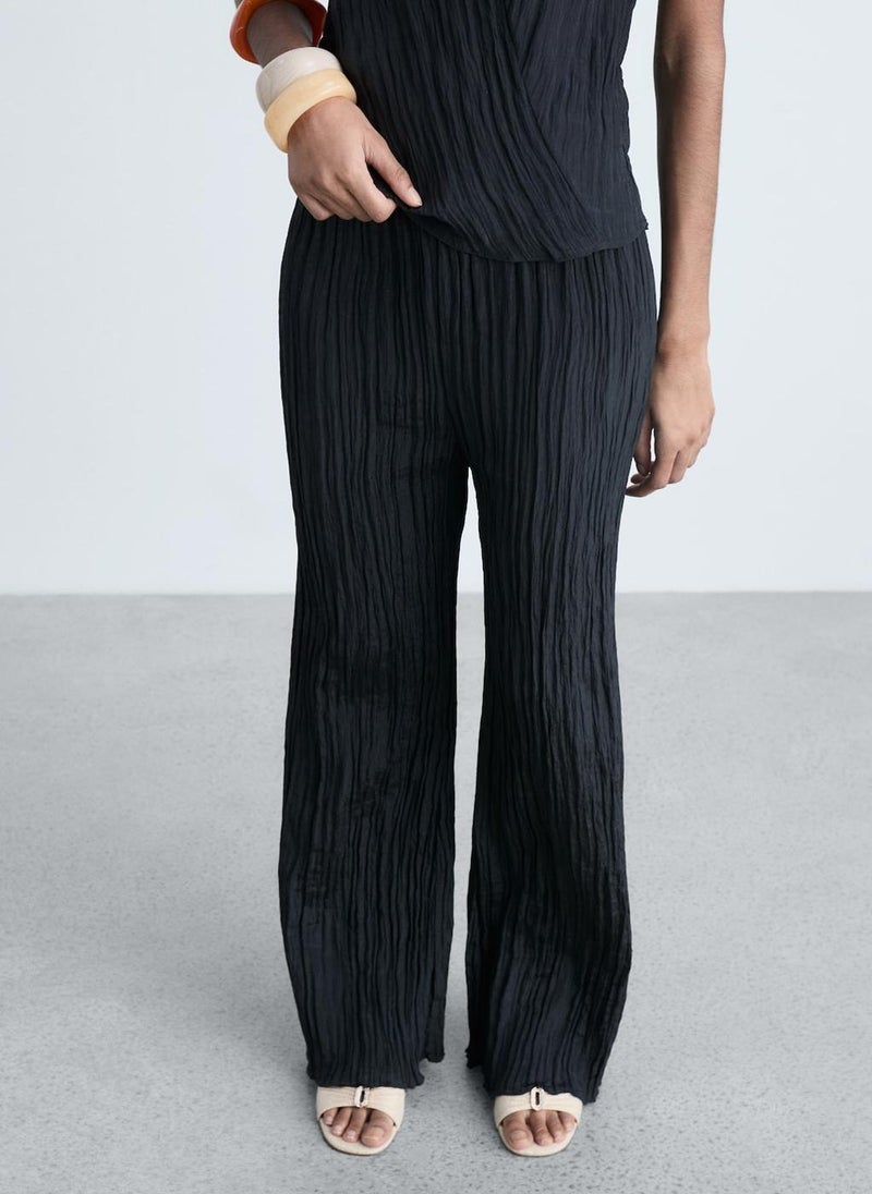 MANGO Pleated Straight Trousers  - Image 1