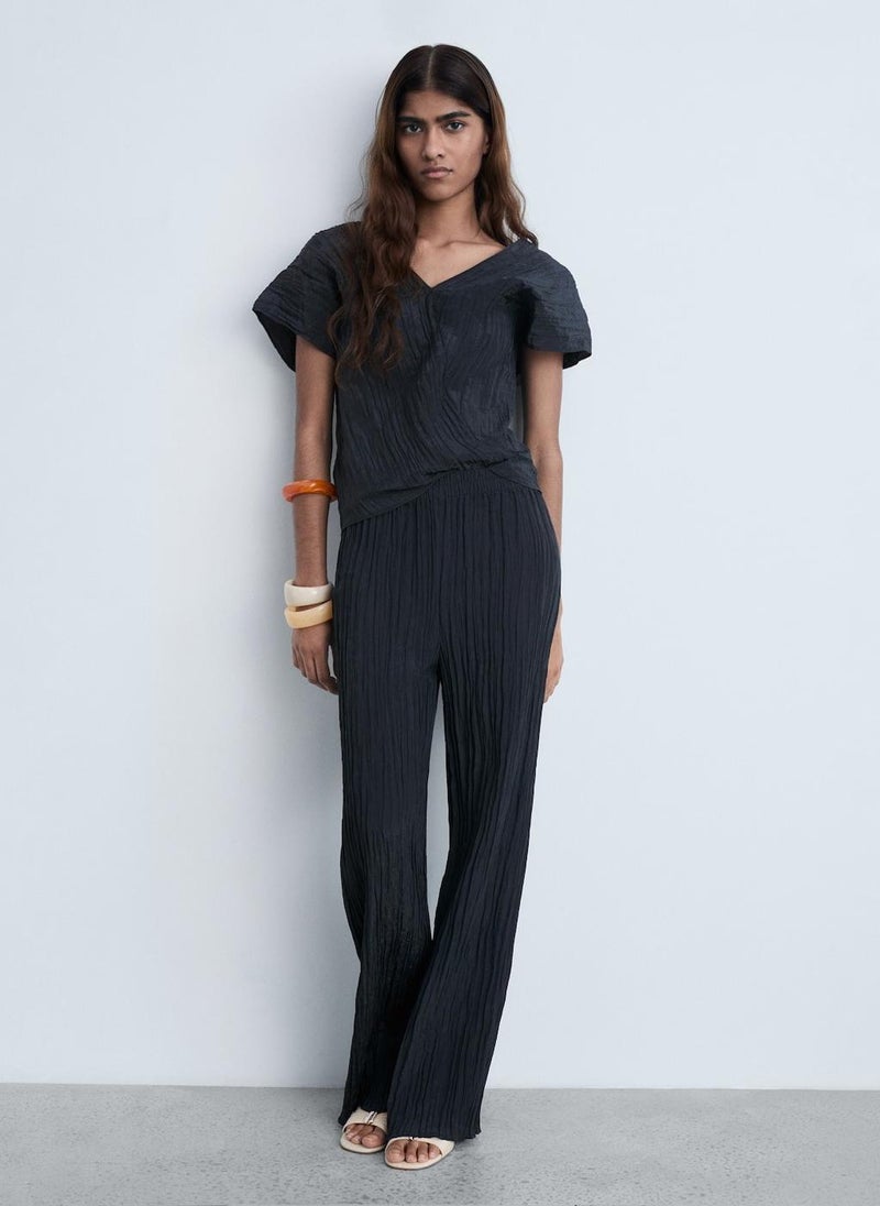 MANGO Pleated Straight Trousers  - Image 3