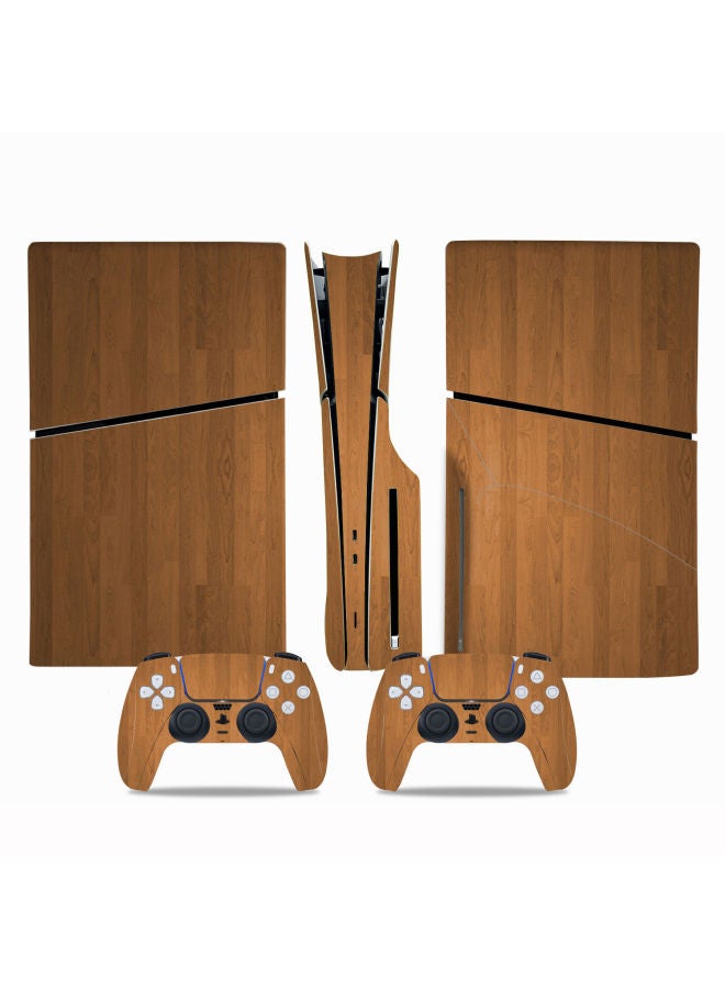 Loquat PS5 Slim Film Colorful Stickers Cartoon Film Stickers Protective Stickers Handle Stickers All-inclusive Color Film Wood Grain-Color:TN-P5SDisc-0065 - Image 3