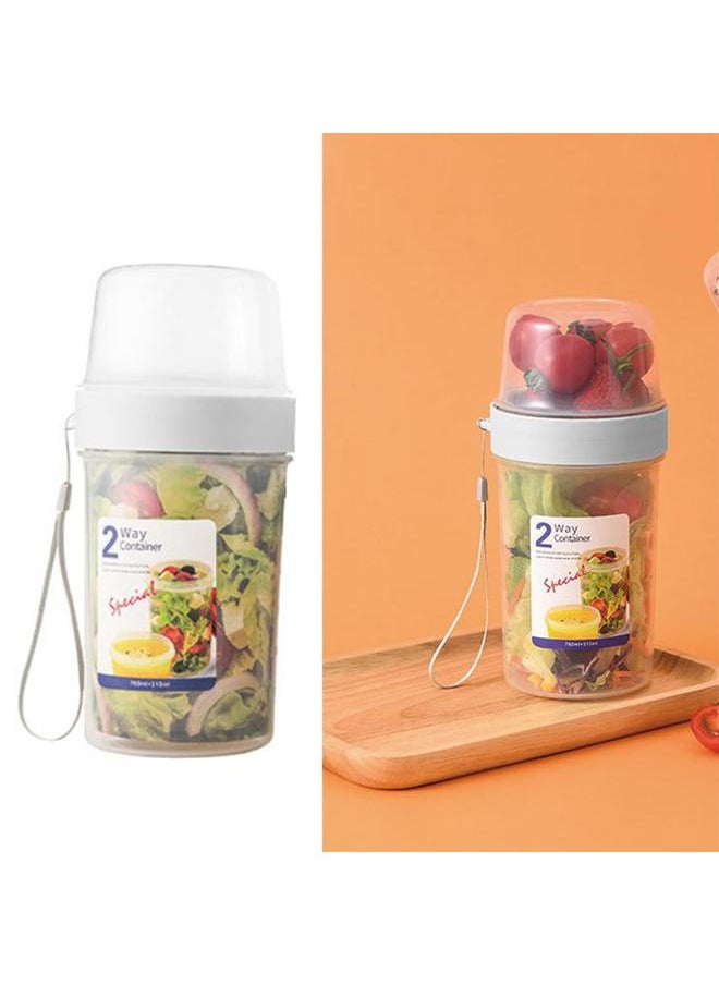 Thoraya - Portable Food Container 2 Layer Storage Bottle Seal Pot Airtight Canister for Yogurt Salad Fruit Snack - Image 1