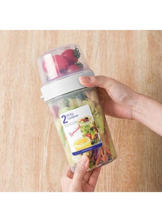 Thoraya - Portable Food Container 2 Layer Storage Bottle Seal Pot Airtight Canister for Yogurt Salad Fruit Snack - Image 1