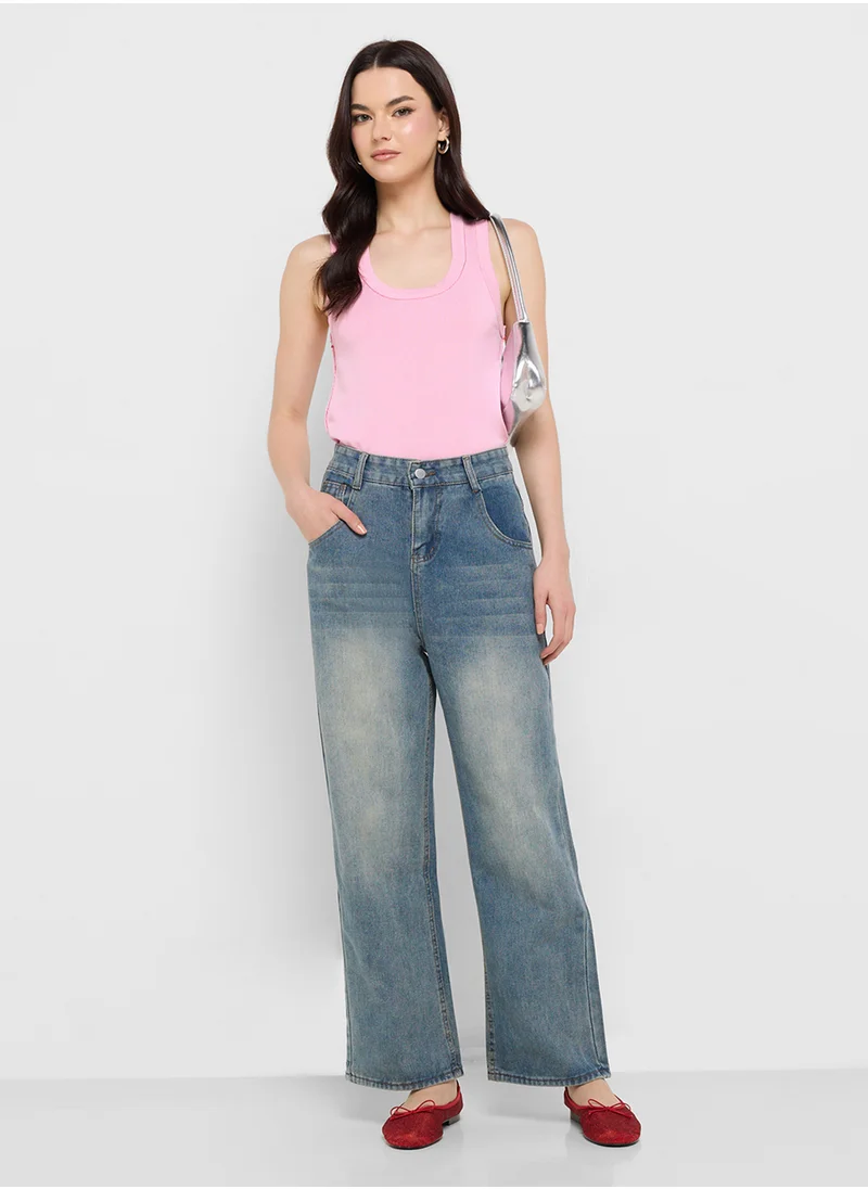 Ginger High Waist Straight Leg Jeans