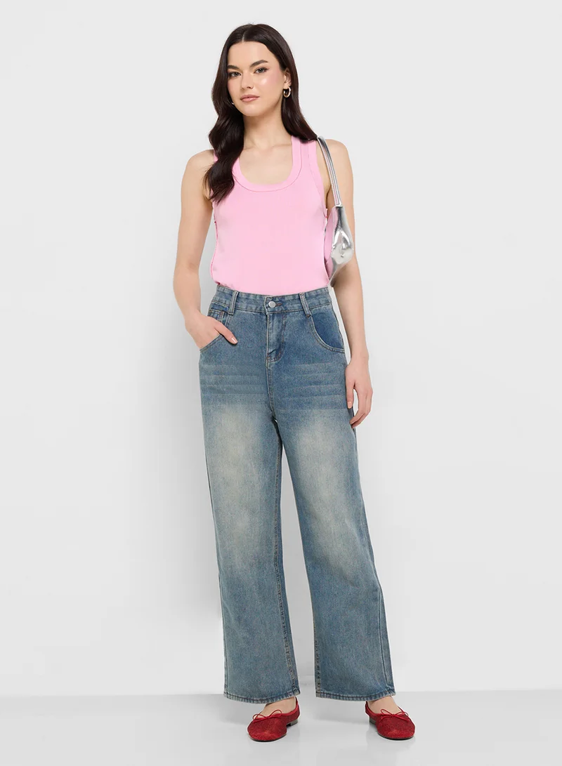 Ginger High Waist Straight Leg Jeans