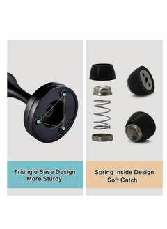 KASTWAVE Magnetic Door Stops Door Stopper Stainless Steel Magnetic Doorstop Brushed Satin Nickel, Black Wall Floor Mounted Door Holder Door Catch for Bedroom Bathroom Kitchen Home Office  - Image 4